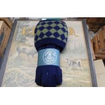 Chessboard Navy/ Dark Olive Socks With Garters